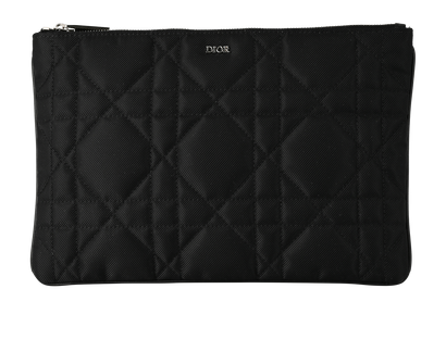 Christian Dior Cannage Pouch, &pound;220, Accessories, Black, Canvas, Front view